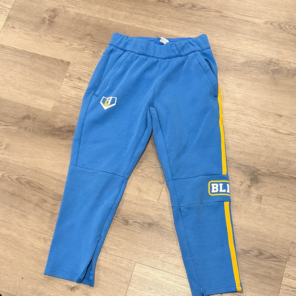 Vibrant Blue Kids Joggers with Yellow Stripe